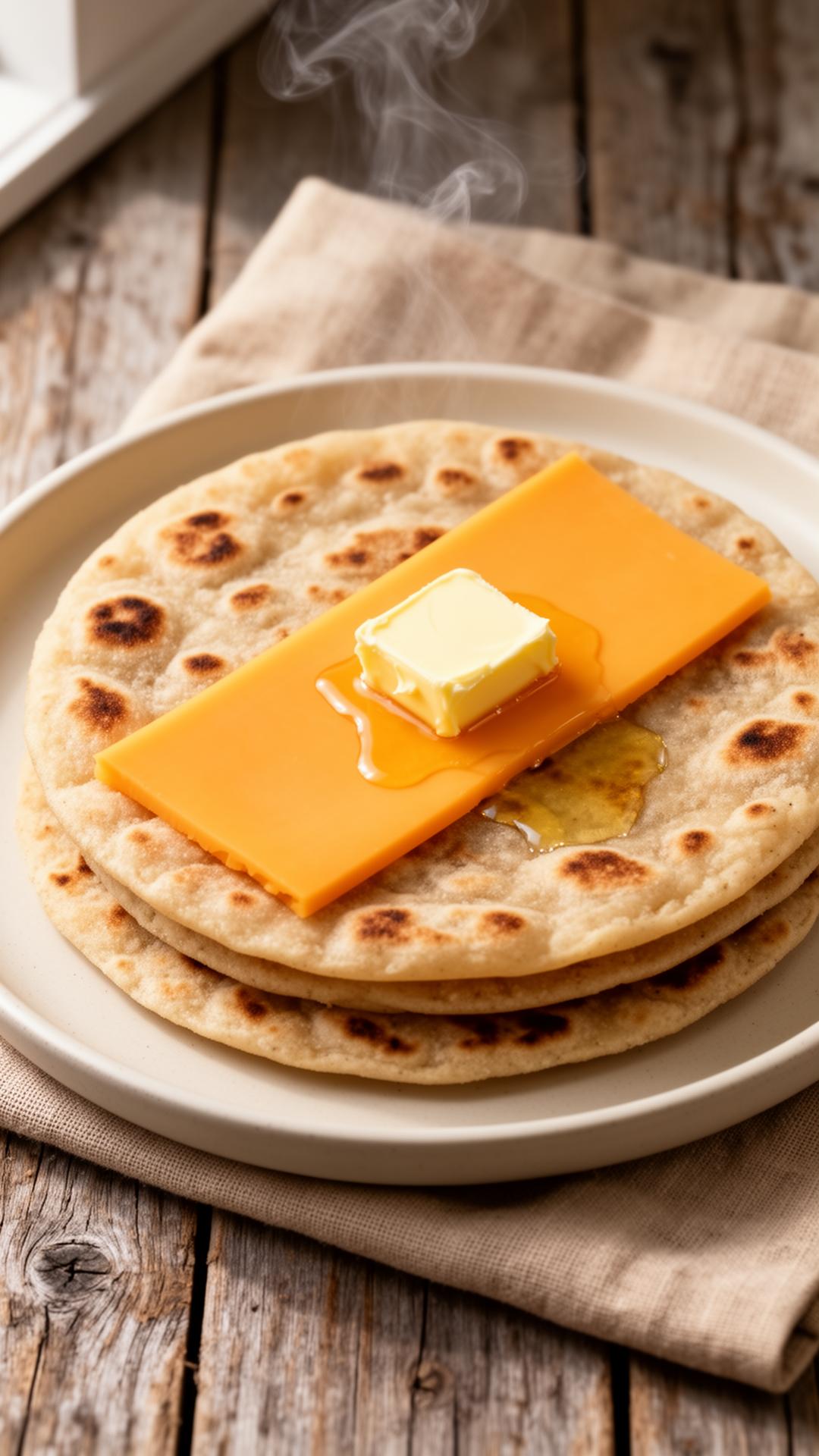 Keto Sada Roti with Cheese & Butter